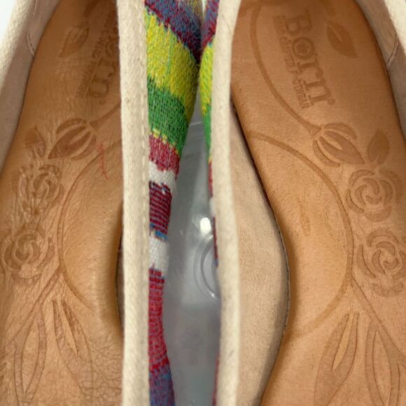 Born Women Abbee Ballet Flat Size 7 Striped Round Toe Shoe Multicolor Comfy - Picture 6 of 13